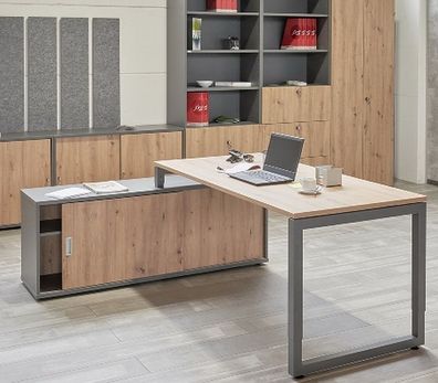 Büro Schreibtisch mit Sideboard 160x80 cm Modell RSE16