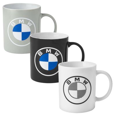 BMW Kaffeebecher - Set 300ml Porzellan Kaffeetasse mit Logo 3tlg. Becher Tasse