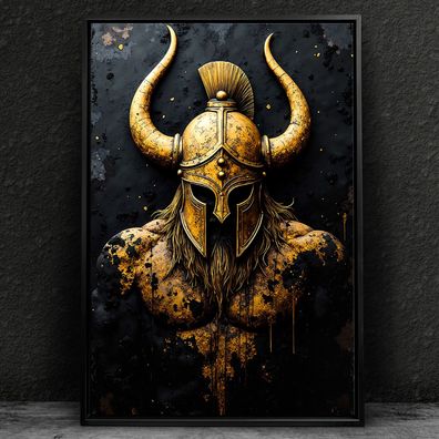 Wandbild, Gladiator Krieger Helm, Rüstung Acrylglas, Leinwand, Poster, Kunst Art Nr4