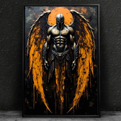 Wandbild Flügel, Gladiator Krieger Helm, Rüstung Acrylglas, Leinwand, Poster, Kunst