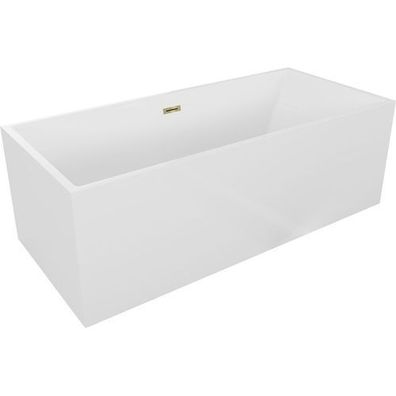 Mexen Vigo freistehende Badewanne 178,5x80cm weiß-gold Überlauf inkl. Syphon