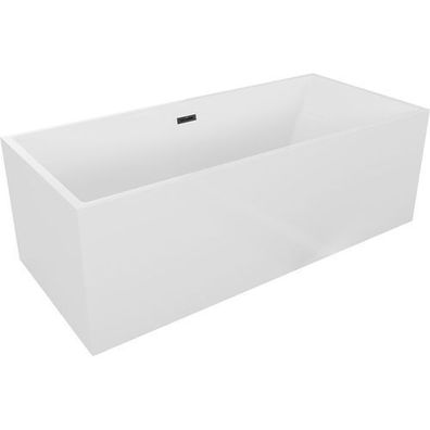 Mexen Vigo freistehende Badewanne 178,5x80 cm weiß m. schwarzem Überlauf
