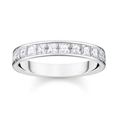 Thomas Sabo Schmuck Damen-Bandring Weiße Steine Pavé Silber TR2358-051-14