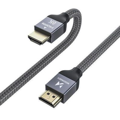 Wozinsky HDMI Kabel 2.1 Ultra High Speed 8K 60Hz, 4K 120Hz, 144Hz, 3m, Silber (W