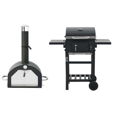 3-in-1 Outdoor-Pizzaofen | Grillwagen | Gartengrill | Outdoorküche | Pizzastein