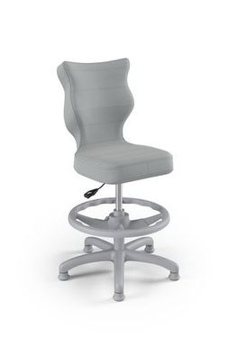 Petit Kinderstuhl mit Fußstütze grau Velvet 03 Größe 3