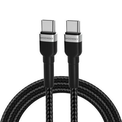 Wozinsky Hochleistungs-USB-C-Kabel, 65W Power Delivery, 2m, Schwarz