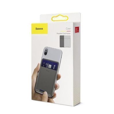 Baseus Selbstklebende Kartenetui fuer Handy in Grau (ACKD-B0G)