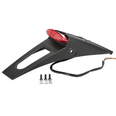 Kennzeichenhalter mit Kennzeichenbeleuchtung Rücklicht Enduro Motorrad schwarz