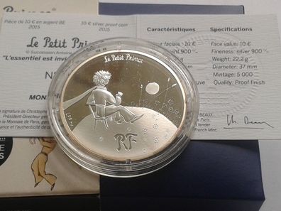 10 euro 2015 PP Frankreich Kleiner Prinz Das Wesentliche ist unsichtbar 22,2g Silber