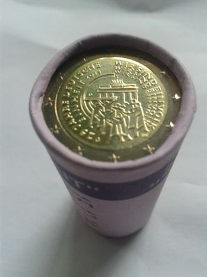 Sichtrolle 25 x 2 euro 2015 Deutsche Einheit Präge G (Karlsruhe) bankfrische Rolle