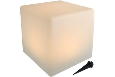 Kynast LED Solar Würfelleuchte 30 cm Milchglas Optik Würfel Gartenleuchte