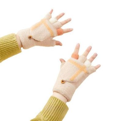 Winter Touchscreen Handschuhe fuer Damen und Kinder - Weiss