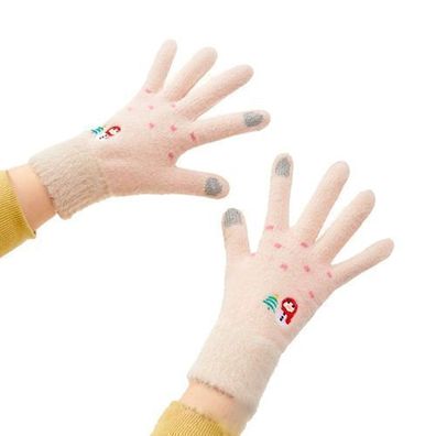 Damen-Winterhandschuhe mit Smartphone-Funktion, Schneemann- und Weihnachtsbaumde