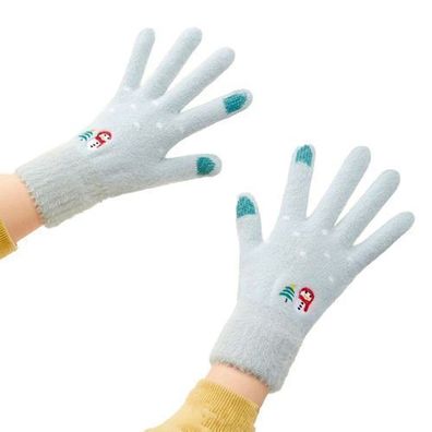 Damen Winter Smartphone-Handschuhe mit Schneemann- und Tannenbaum-Motiv - Gruen