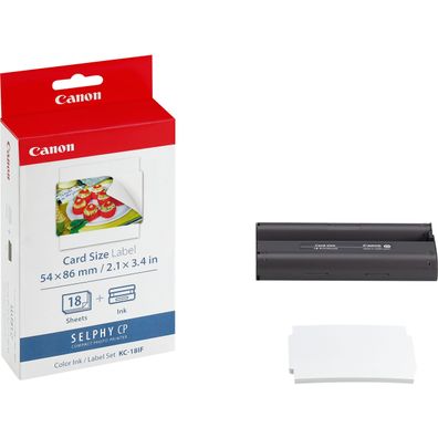 Canon KC-18IF Farbtinte + 54 x 86 mm Sticker-Papier, 18 Blatt