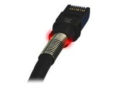 LED Patchk., CAT 6a U/ UTP, 10GBit Cu, PVC, 2,1 m, sw, VPE=12