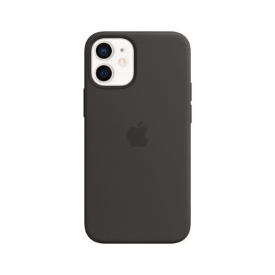 Apple Silikon Case iPhone 12 mini mit MagSafe (schwarz)