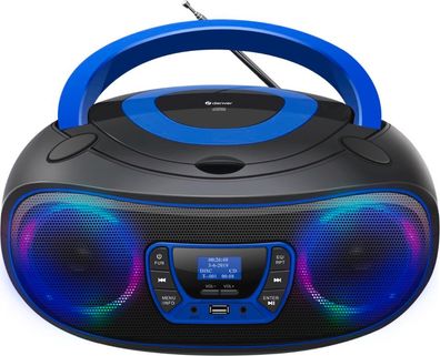 Denver DAB+ Boombox Mit DAB+/FM-Radio, Bluetooth-Funktion, lue