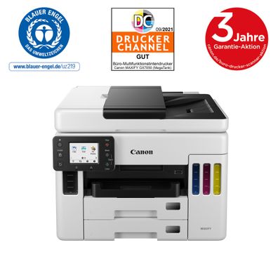 Canon MAXIFY GX7050 MegaTank Farb-Tintenstrahl-Multifunktionssystem mit WLAN und nach