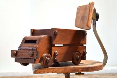 Spielzeug Antik Auto LKW Alt Lastkraftwagen Vintage Groß 47cm Holzspielzeug Teak Holz