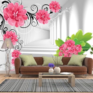 Vlies Fototapete Wandtapete Wandbilder Moderne 3D Effekt Blumen 1072