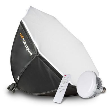 Walimex pro Octagon Softbox Fotostudio Set 45W LED Leuchte Videoleuchte Bi-Color
