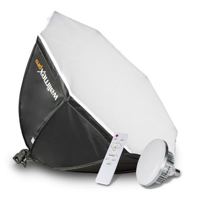 Walimex pro Octagon Softbox Fotostudio Set 60W LED Leuchte Videoleuchte Bi-Color