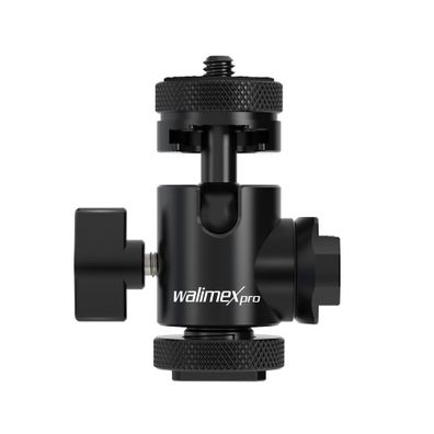 Walimex pro Mini Kugelkopf Double Shoe 2x Blitzschuh Stativkopf 360° Kamera