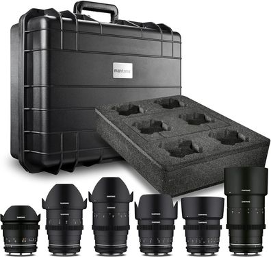 Samyang VDSLR MK2 Videoobjektiv Set für Canon EF Kameraobjektiv Objektiv Koffer