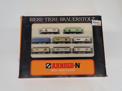 Arnold 0158 8 tlg. Bierwagen-Set Bierwagen mit Wapp Spur N
