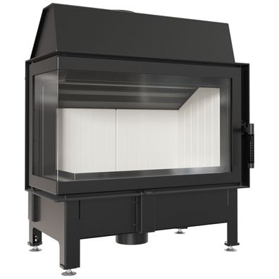 Kamineinsatz aus Stahl KRATKI ZIBI links 11 kW Ø 180