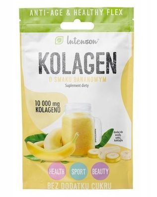 Intenson Bananen-Geschmack Kollagen & Hyaluronsaeure Pulver, 11,1 g