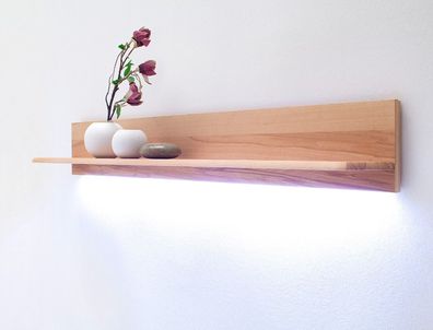 Wandboard Senta 14 Kernbuche teilmassiv 179x25x25cm Wandregal Regal