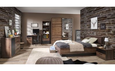 Jugendzimmer Joyce 30 Schlammeiche 6-teilig Schlafzimmer Bett Nako