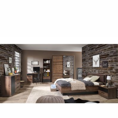 Jugendzimmer Joyce 31 Schlammeiche 6-teilig Schlafzimmer Bett Nako