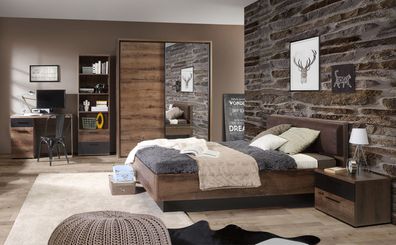Jugendzimmer Joyce 32 Schlammeiche 5-teilig Schlafzimmer Bett Nako