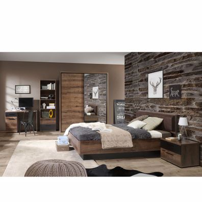 Jugendzimmer Joyce 33 Schlammeiche 5-teilig Schlafzimmer Bett Nako