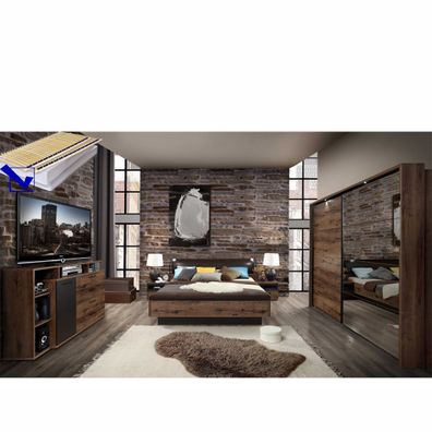 Schlafzimmer Joyce 20 Schlammeiche 9-teilig Bett Schrank Kommode