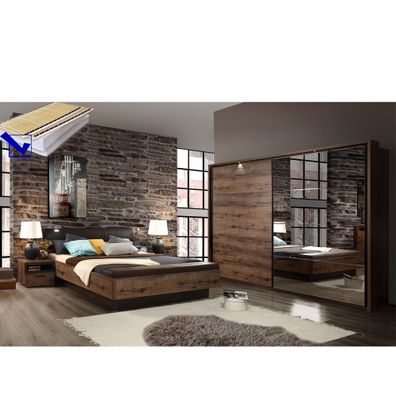 Schlafzimmer Joyce 21 Schlammeiche 8-teilig Bett Schrank Nachttisch