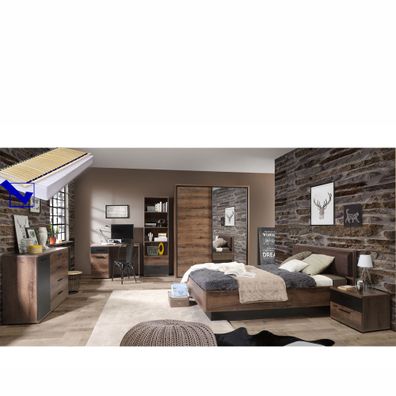 Jugendzimmer Joyce 31 Schlammeiche 8-teilig Schlafzimmer Bett Nako