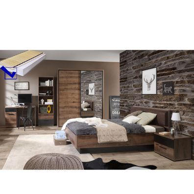 Jugendzimmer Joyce 33 Schlammeiche 7-teilig Schlafzimmer Bett Nako