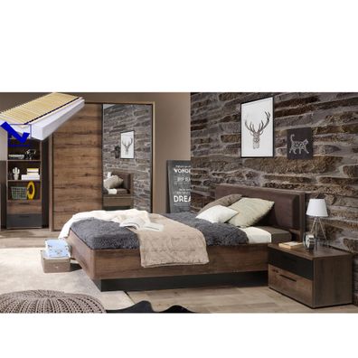 Jugendzimmer Joyce 35 Schlammeiche 6-teilig Schlafzimmer Bett Nako