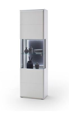 Vitrine Alexia 3 weiß matt Nb. 60x208x38 cm Glasvitrine Schrank LED