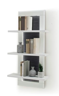 Wandregal Alexia 9 weiß matt Nb. 60x118x22 cm Wandboard Wohnzimmer LED