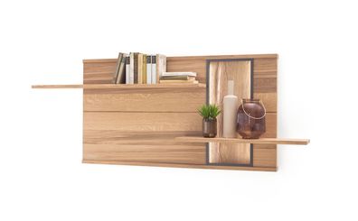 Wandregal Conor 10 Eiche Bianco 185x73x24 cm Wandboard Regal LED