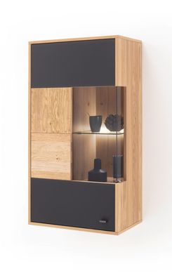 Hängeschrank Vera 8 Balkeneiche Bianco teilmassiv 64x119x37 cm LED