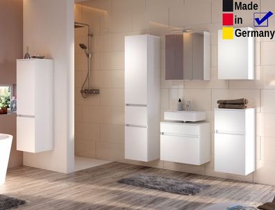 Badezimmer Britt 24 weiß 6-teilig 3D Spiegelschrank Badmöbel