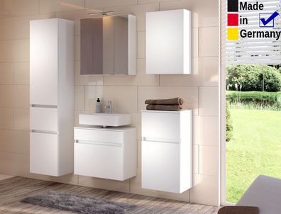 Badezimmer Britt 25 weiß 5-teilig 3D Spiegelschrank Badmöbel