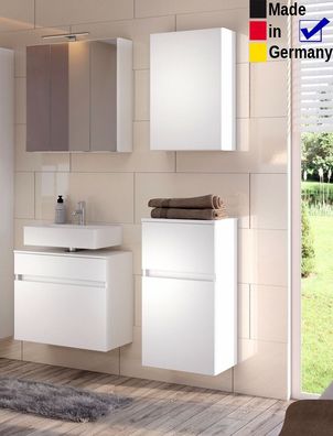 Badezimmer Britt 26 weiß 4-teilig 3D Spiegelschrank Badmöbel